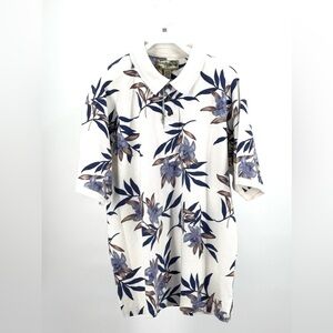 Havana Jack’s Cafe Men’s Tropical Breeze Wear Hawaiian Floral Polo Shirt Size XL